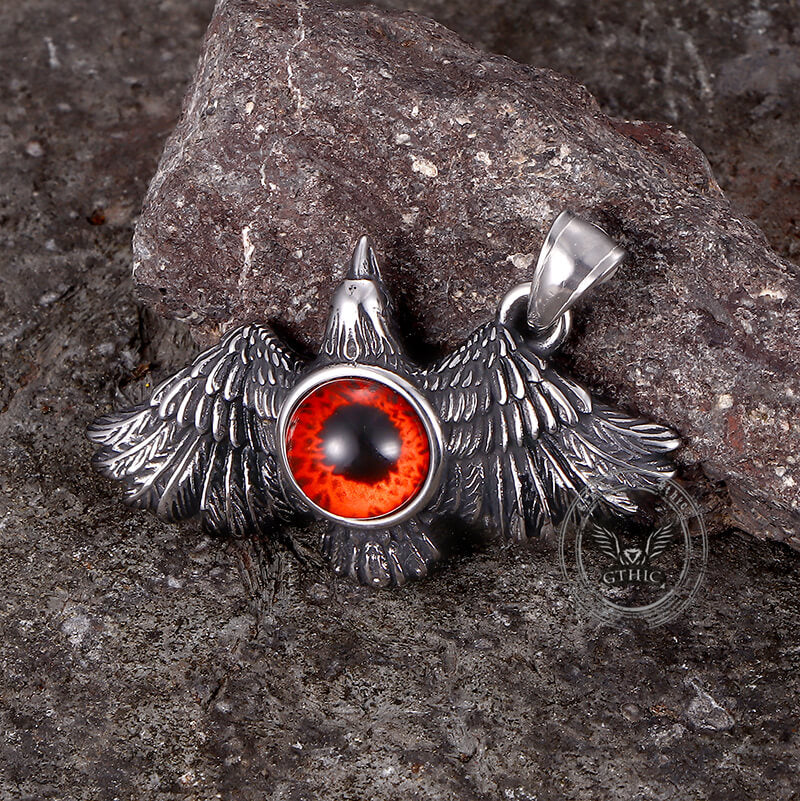 Falcon Wings Devil Eye Stainless Steel Pendant