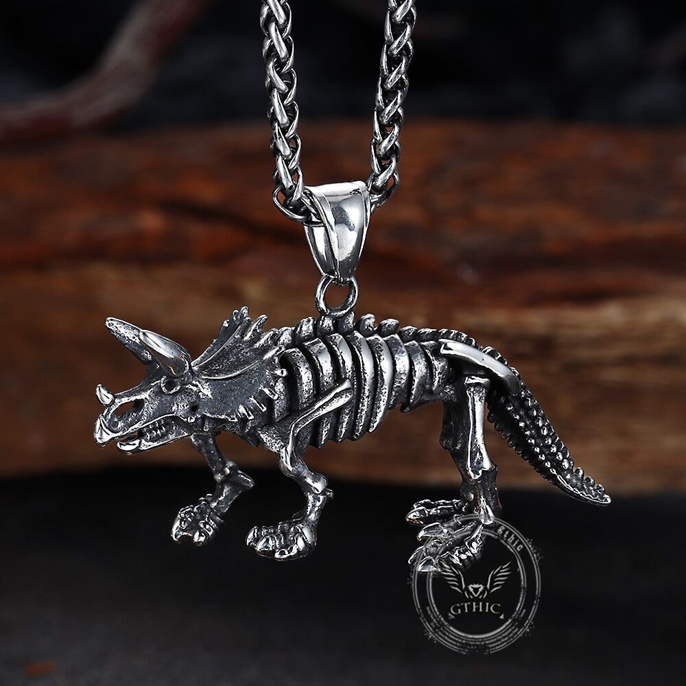 Ferocious Dinosaur Stainless Steel Pendant