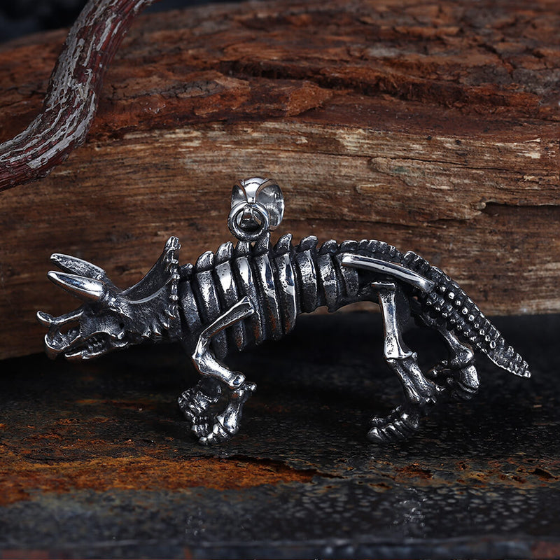 Ferocious Dinosaur Stainless Steel Pendant