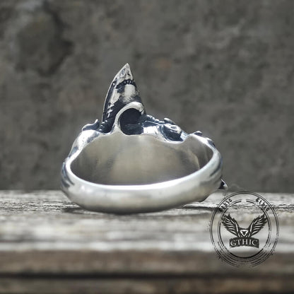 Fierce Shark Ocean Wave Sterling Silver Ring