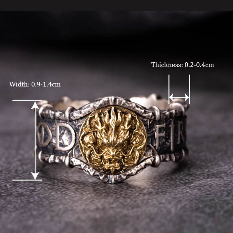 Fire Dragon Sterling Silver Ring
