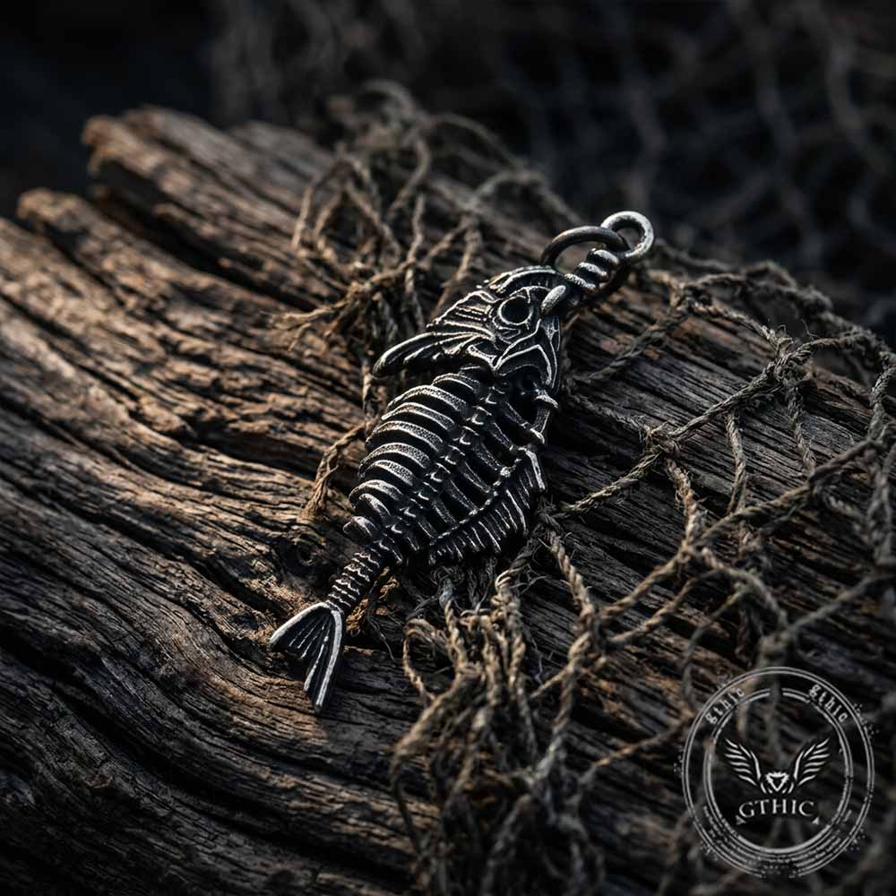 Fish Skeleton Stainless Steel Pendant