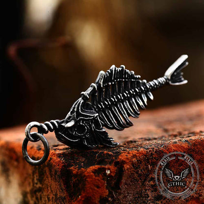 Fish Skeleton Stainless Steel Pendant