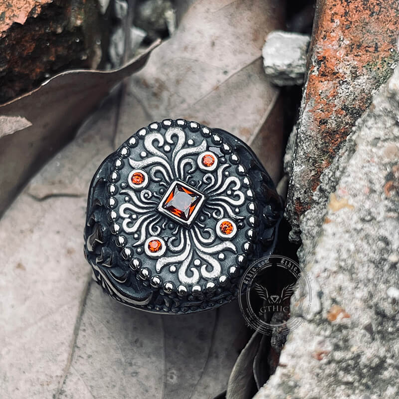 Pattern Stainless Steel Ring