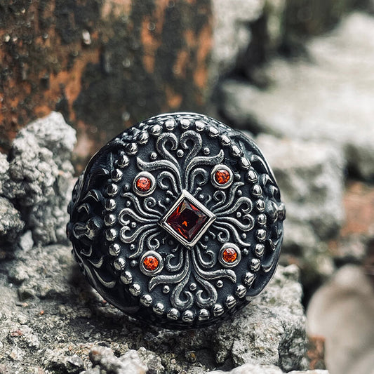 Pattern Stainless Steel Ring