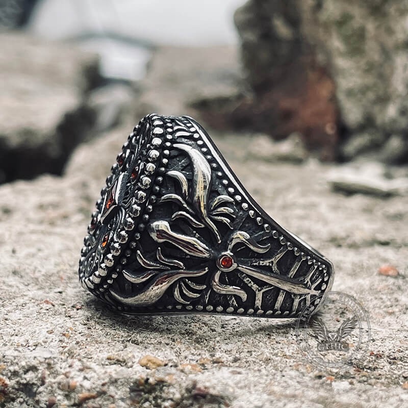 Pattern Stainless Steel Ring