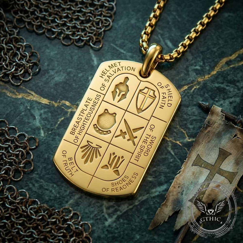 Full Armor of God Knight Stainless Steel Pendant