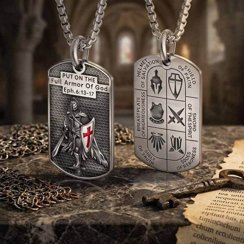 Full Armor of God Knight Stainless Steel Pendant