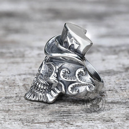 Gentleman Skull Stainless Steel Ring