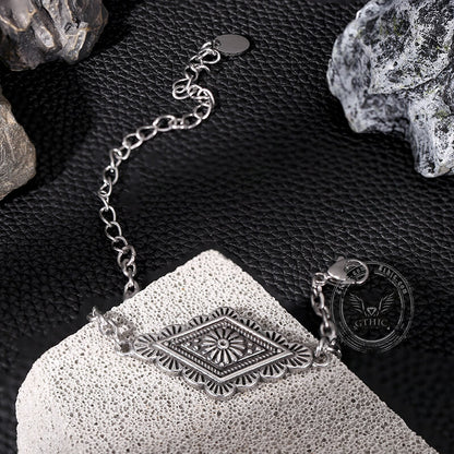 Geometric Pattern Stainless Steel Bracelet
