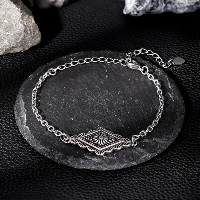 Geometric Pattern Stainless Steel Bracelet