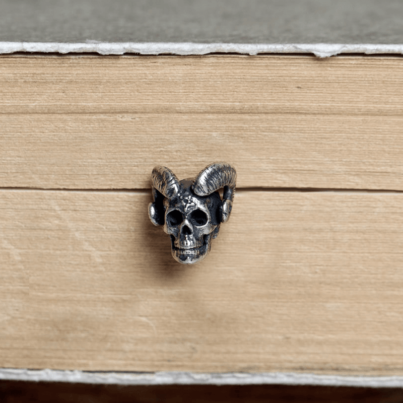 Goat Head Skull Sterling Silver Stud Earrings