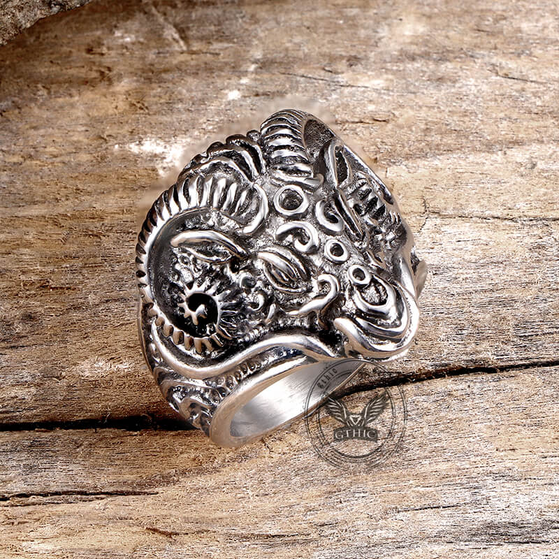 Goat Head Stainless Steel Ring