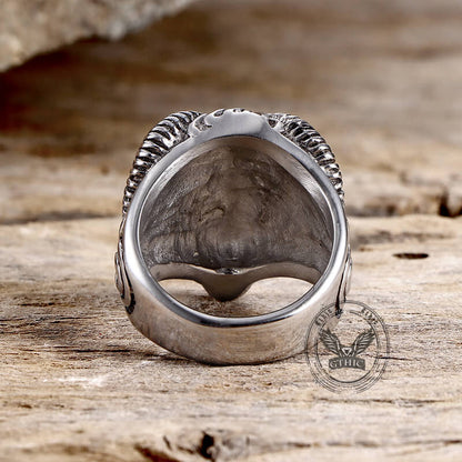 Goat Head Stainless Steel Ring
