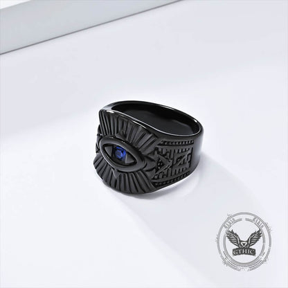 God's Eye Egyptian Pharaoh Eye Stainless Steel Ring