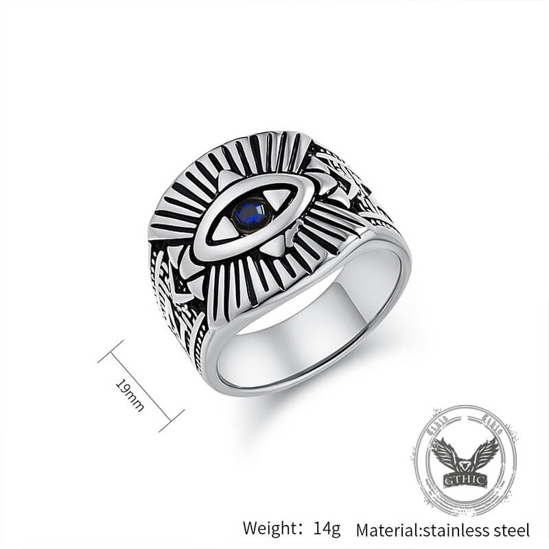 God's Eye Egyptian Pharaoh Eye Stainless Steel Ring