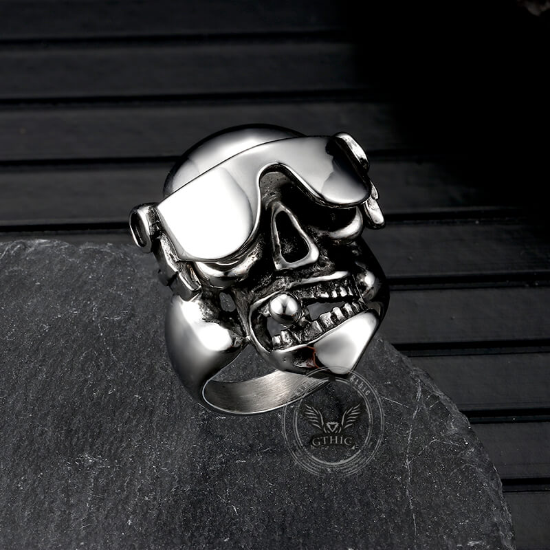 Goggles Skull Stainless Steel Ring