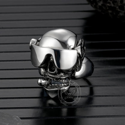 Goggles Skull Stainless Steel Ring