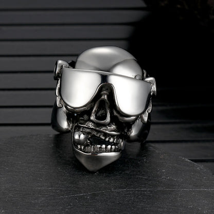 Goggles Skull Stainless Steel Ring