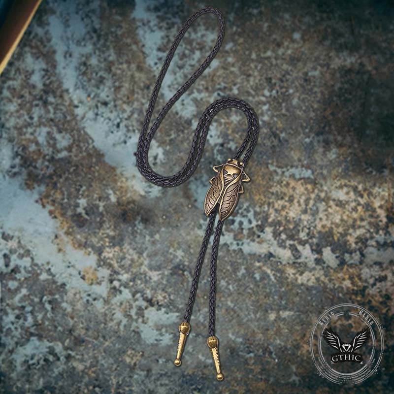 Gold Cicada Alloy Cowboy Bolo Tie