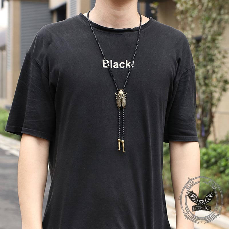 Gold Cicada Alloy Cowboy Bolo Tie