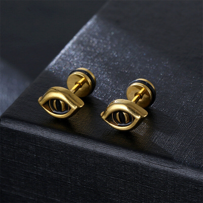 Gothic Demon Eye Stainless Steel Earrings