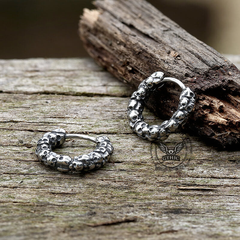 Gothic Skulls Stainless Steel Earrings