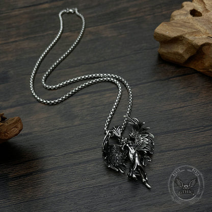 Guardian Angel Wings Stainless Steel Pendant
