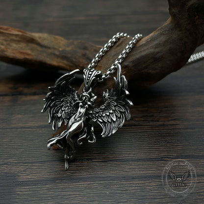 Guardian Angel Wings Stainless Steel Pendant