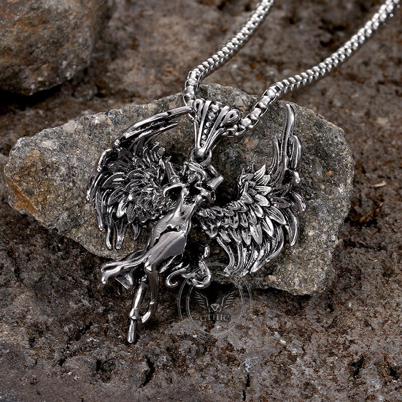 Guardian Angel Wings Stainless Steel Pendant