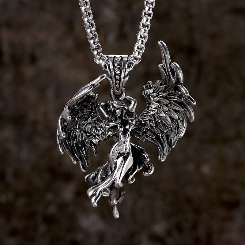 Guardian Angel Wings Stainless Steel Pendant