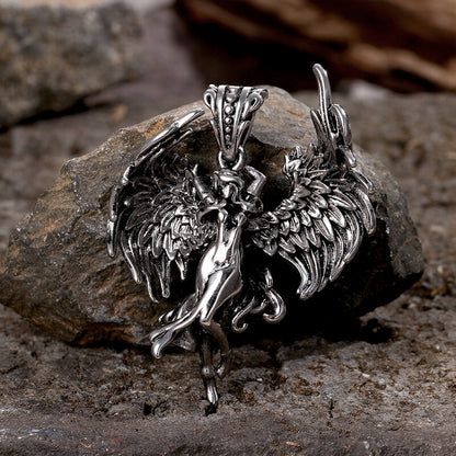 Guardian Angel Wings Stainless Steel Pendant