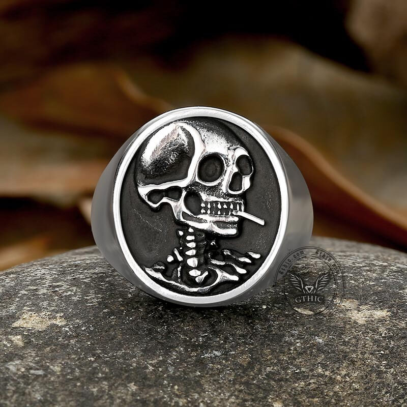 Hobo Skeleton Stainless Steel Ring
