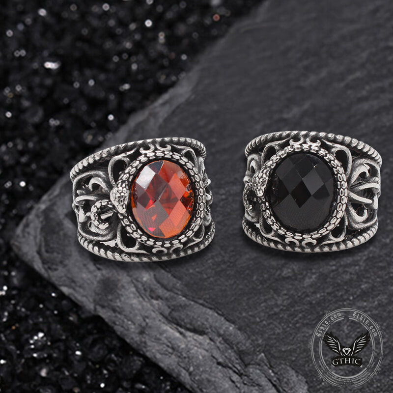 Hollow Design Stainless Steel Snake Ring
