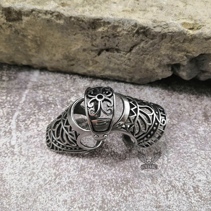 Hollow Pattern Stainless Steel Knuckle Ring