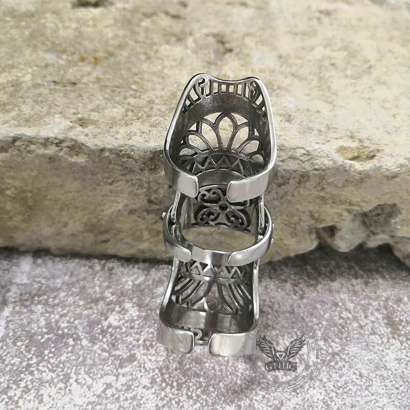Hollow Pattern Stainless Steel Knuckle Ring
