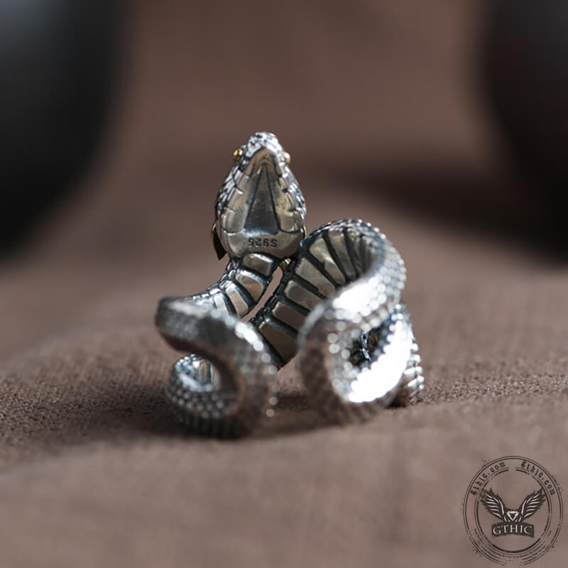Horned Snake Sterling Silver Animal Ring