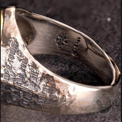 Ice Plains Guardian Unicorn Sterling Silver Ring