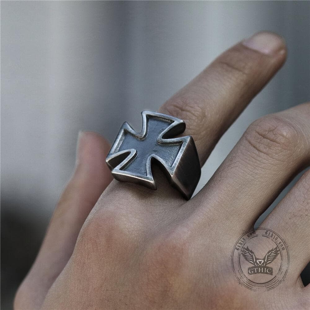 Iron Cross Stainless Steel Ring