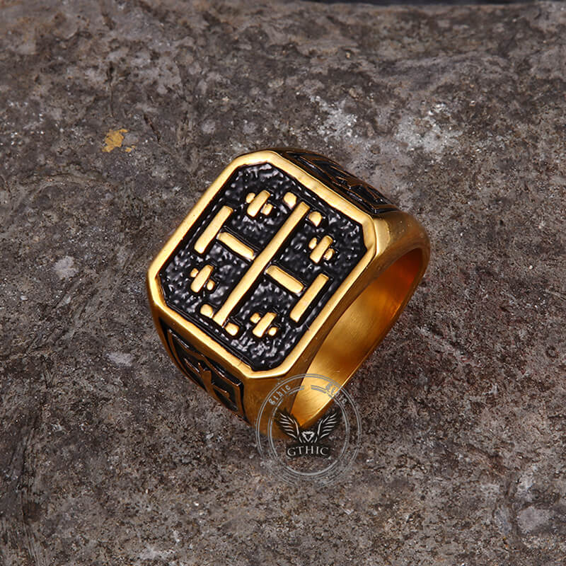 Jerusalem Cross Stainless Steel Christian Ring
