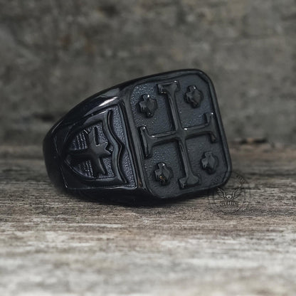 Jerusalem Cross Stainless Steel Christian Ring