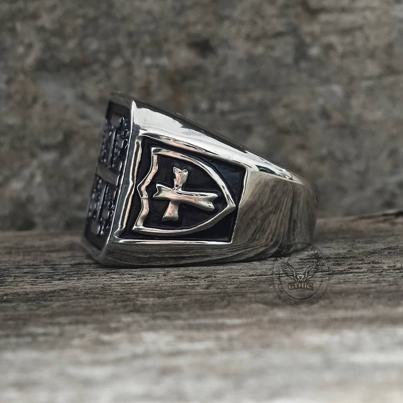 Jerusalem Cross Stainless Steel Christian Ring