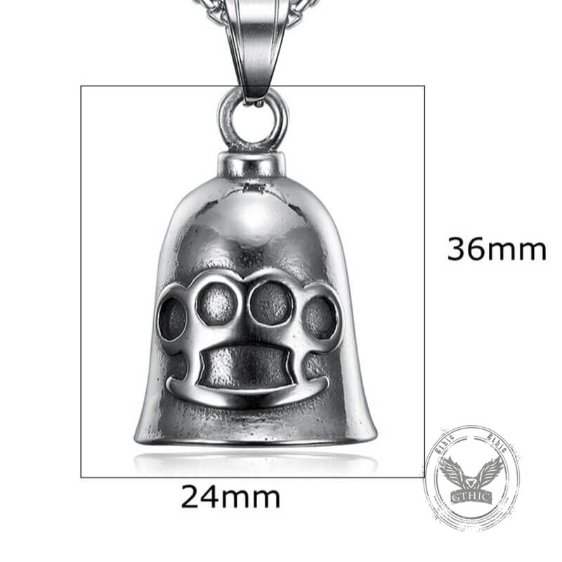 Knuckle Shape Guardian Bell Stainless Steel Keychain