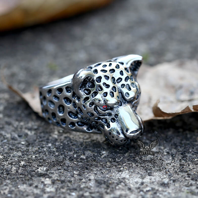 Leopard Head Stainless Steel Ring