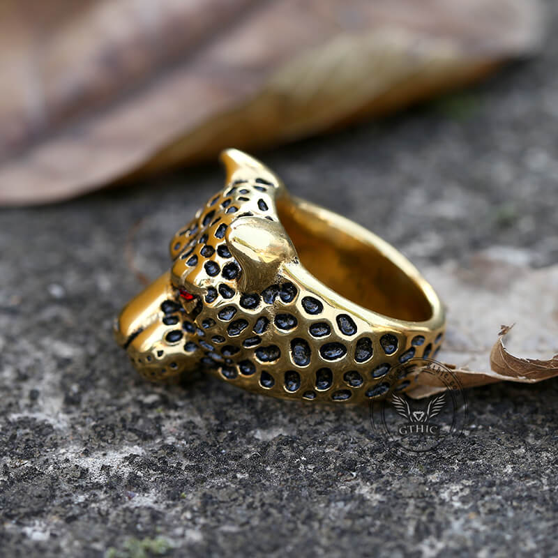 Leopard Head Stainless Steel Ring