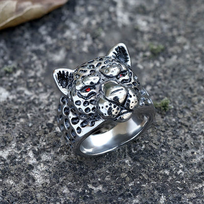 Leopard Head Stainless Steel Ring