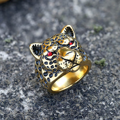 Leopard Head Stainless Steel Ring