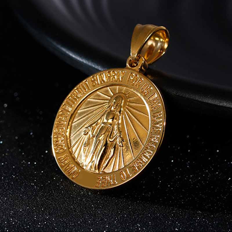 Maria Letters Stainless Steel Religion Pendant
