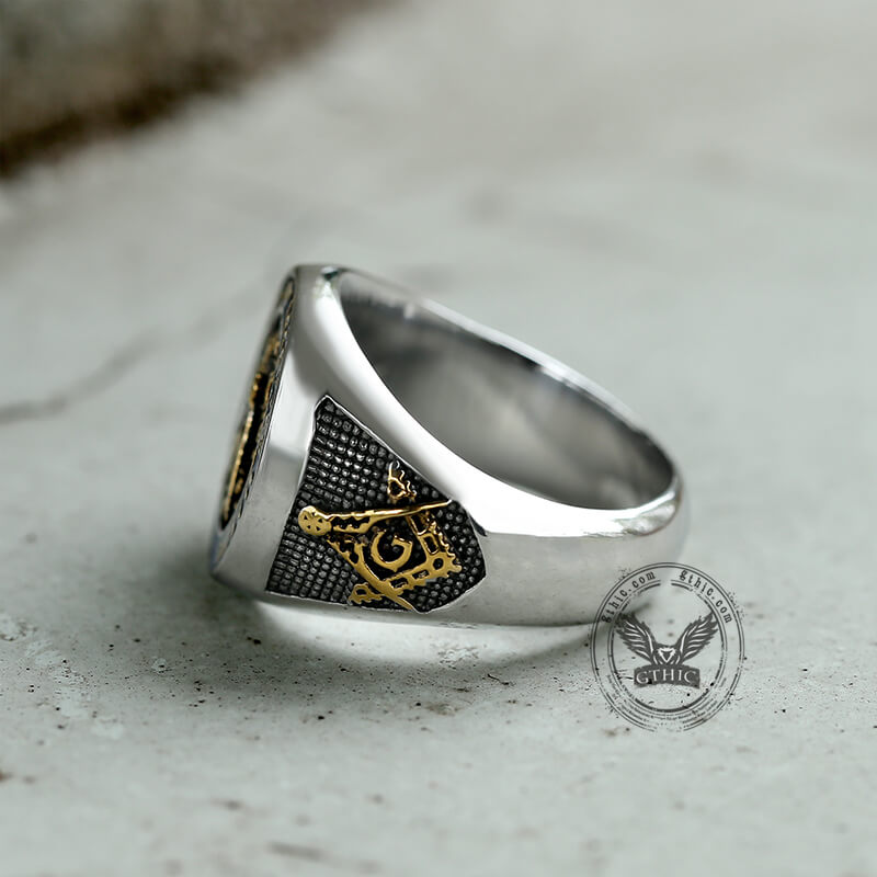 Masonic Symbol Stainless Steel Ring