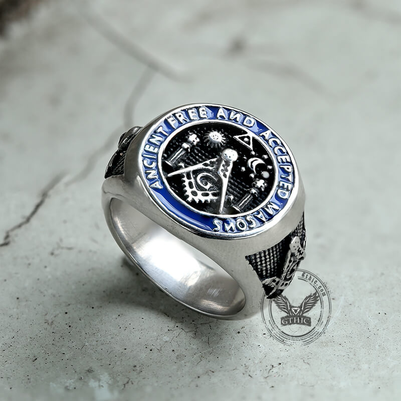 Masonic Symbol Stainless Steel Ring